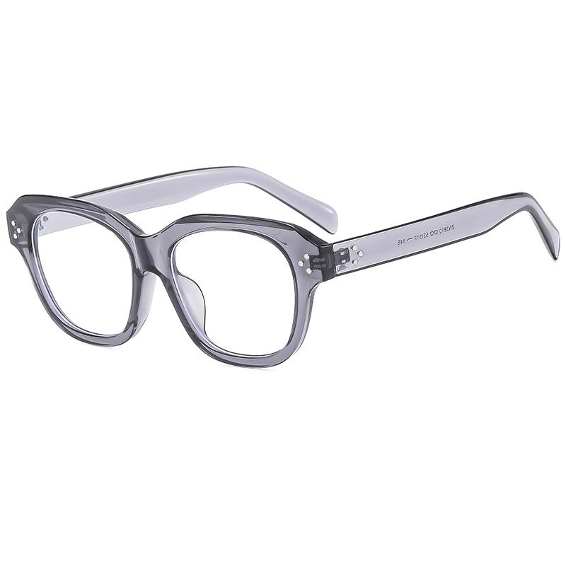 Fashion Transparent Gray-white Film Anti-blue Light Pc Rice Nail Large Frame Sunglasses