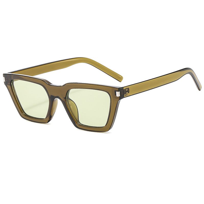 Fashion Olive Green Pc Cat Eye Square Sunglasses
