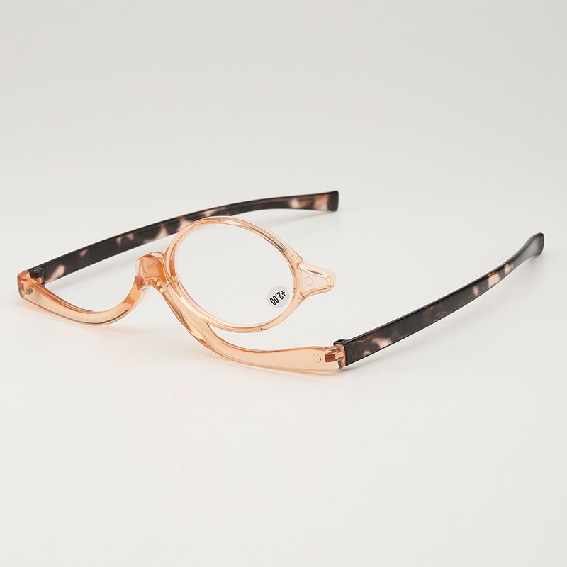 Fashion Tea Frame 1pc Rotating Single-sided Reading Glasses