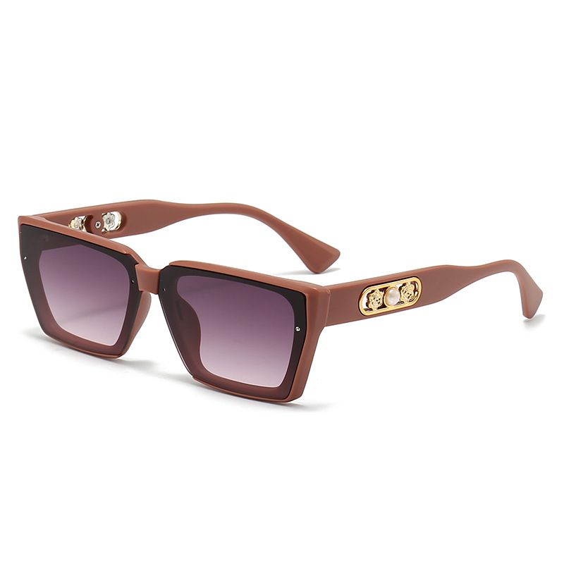 Fashion Sand Solid Pink Frame Gradually Reddish Gray Piece Pc Cat Eye Square Sunglasses