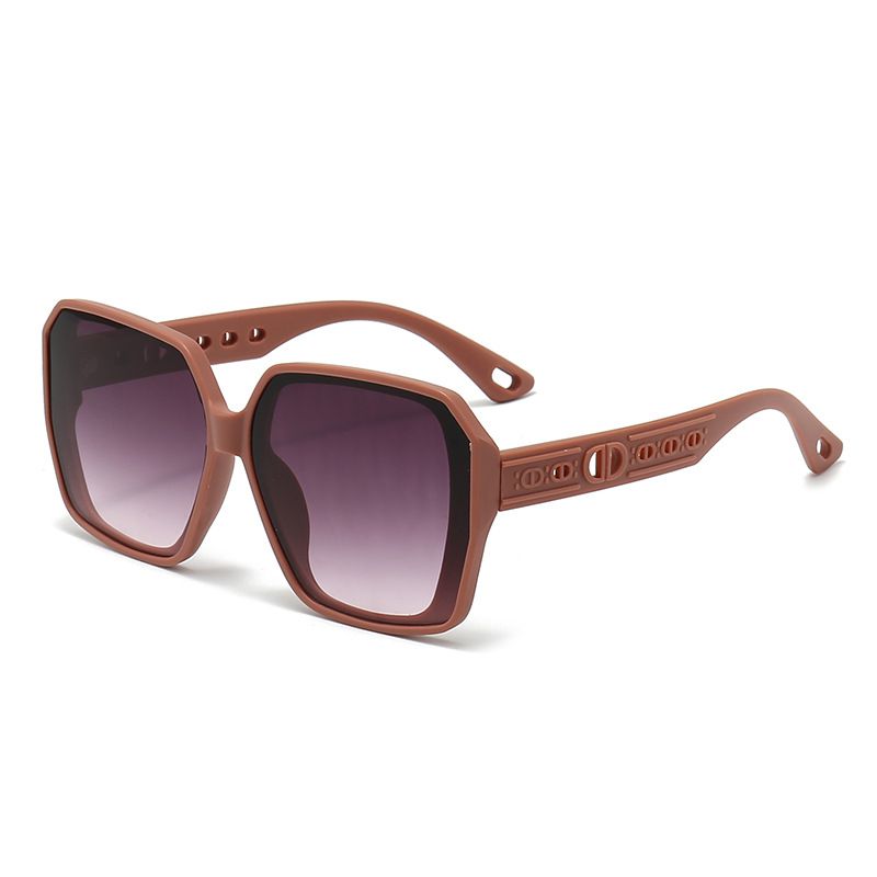 Fashion Sand Solid Pink Frame Gradually Reddish Gray Piece Pc Square Large Frame Sunglasses