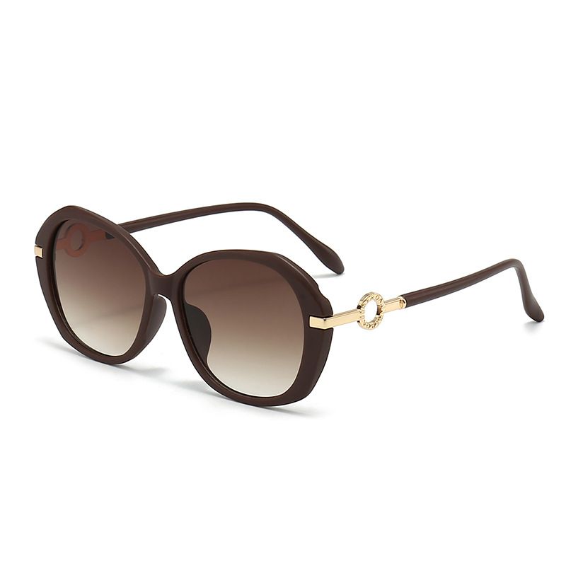 Fashion Sand Deep Coffee Frame Gradually Tea Slices Pc Large Frame Sunglasses