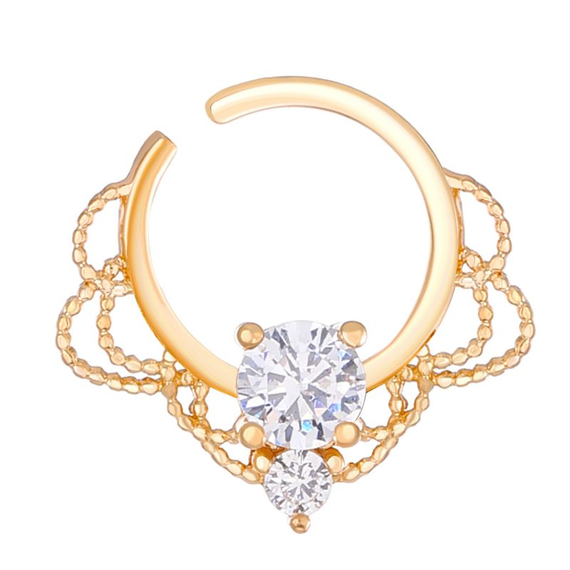 Fashion 16# Alloy Diamond Geometric Piercing Nose Ring