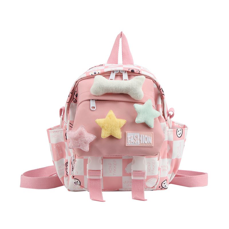 Fashion Pink Pu Printed Large Capacity Backpack