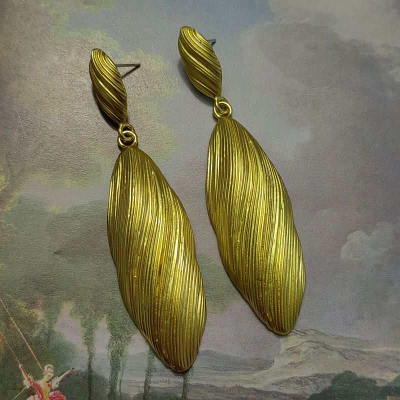 Fashion Gold Metal Texture Geometric Earrings