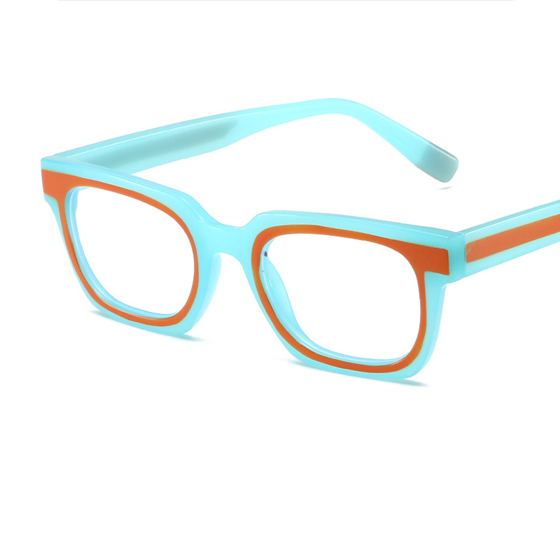 Fashion Jelly Blue Face Orange Pc Square Large Frame Sunglasses