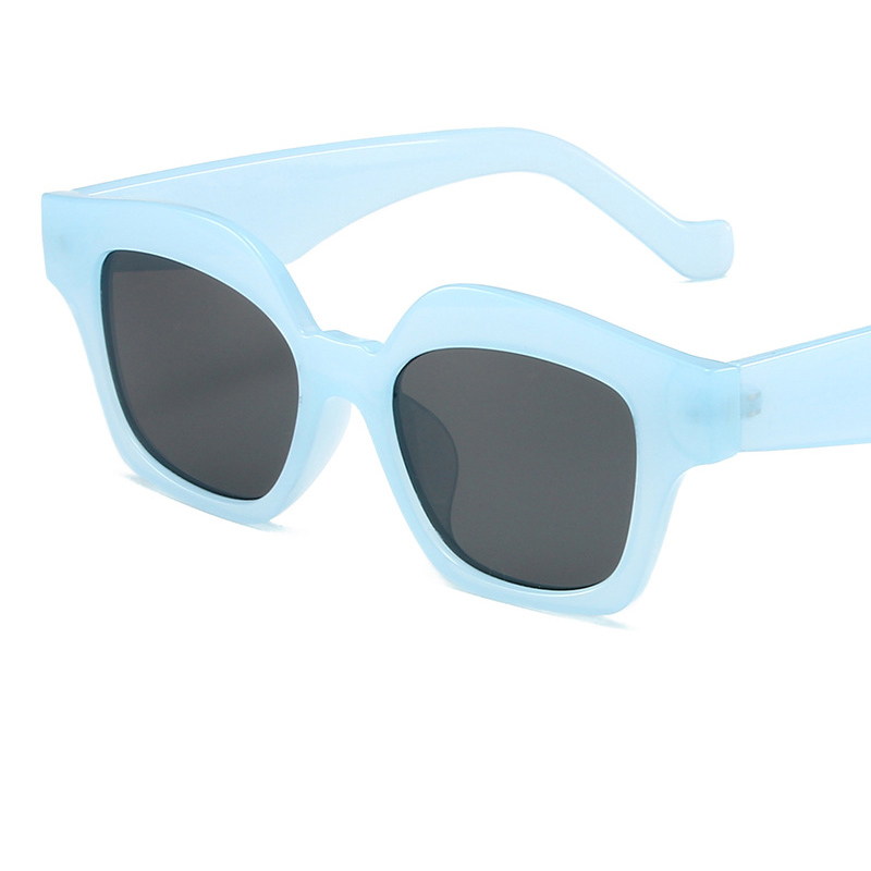 Fashion Jelly Blue And Gray Slices Pc Irregular Large Frame Sunglasses