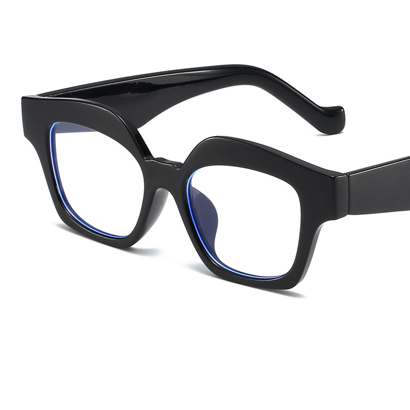 Fashion Bright Black Frame Blu-ray Film Pc Irregular Large Frame Sunglasses