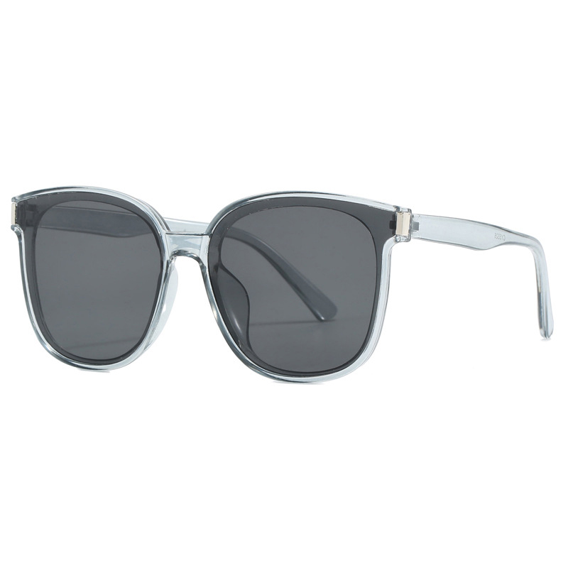 Fashion Transparent Gray Film Large Square Frame Sunglasses