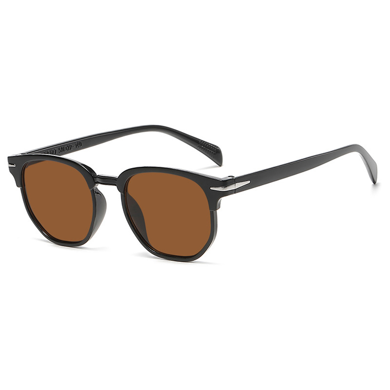 Fashion Bright Black Tea Slices Pc Irregular Sunglasses