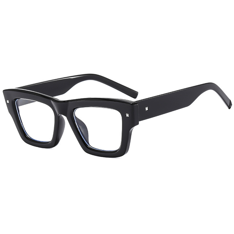 Fashion Bright Black And White Film Pc Square Sunglasses