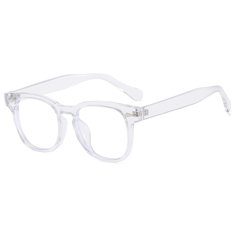 Fashion Transparent White Tablets Square Sunglasses With Rice Studs