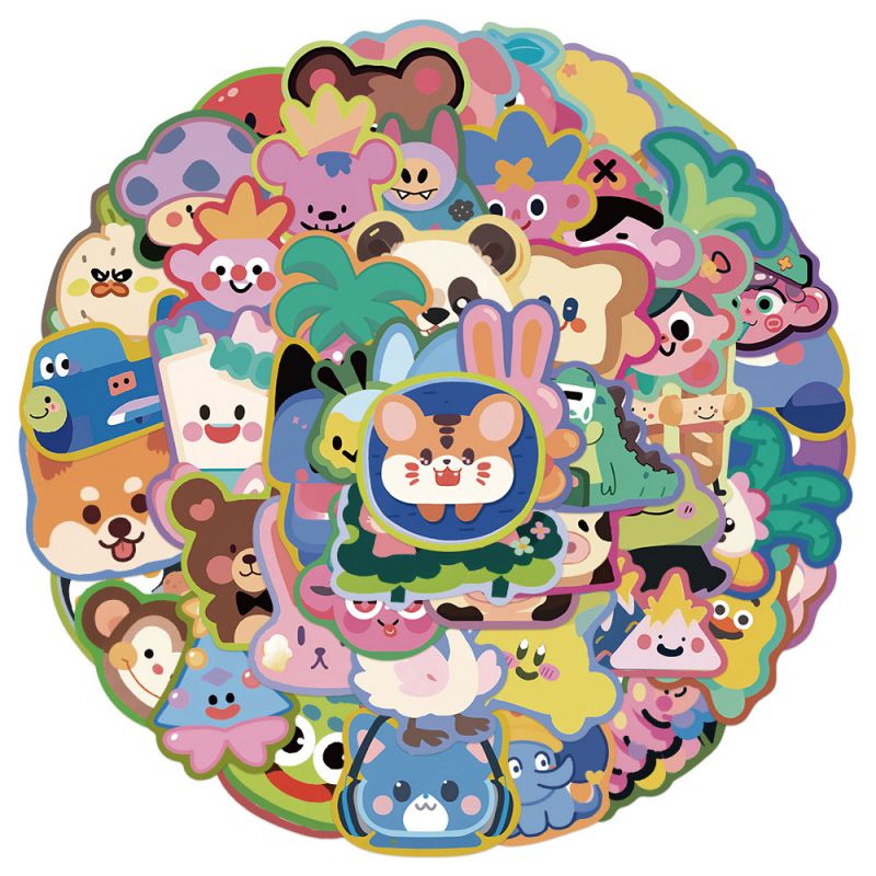 Fashion 50 Colorful Elephant Cute Cartoon Stickers Opq229 50 Colorful Baby Elephant Waterproof Stickers
