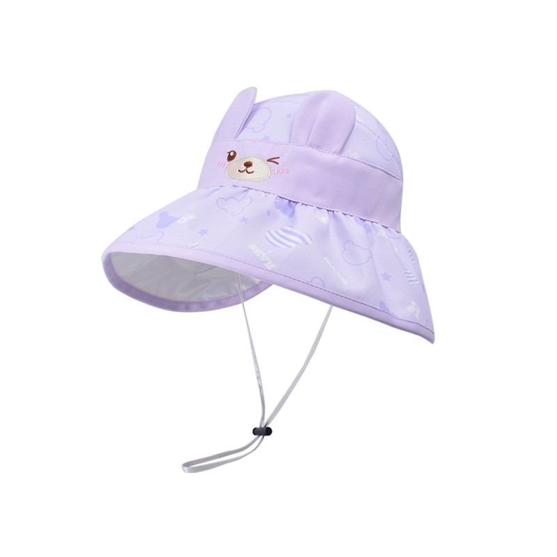Fashion Purple Cotton Printed Cartoon Bucket Hat