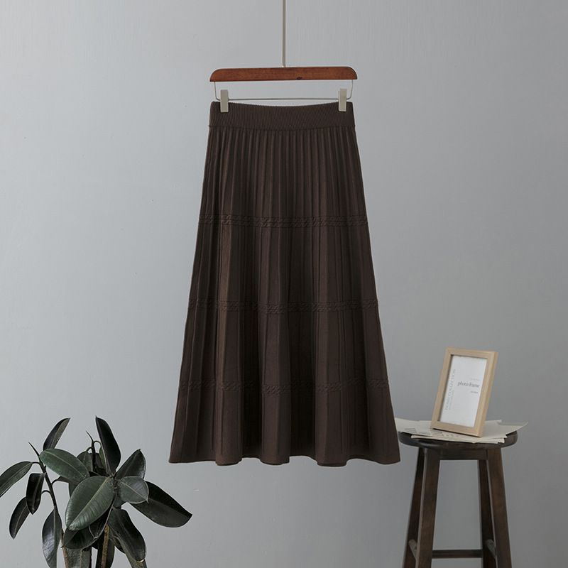 Fashion Brown Wool Knitted Skirt