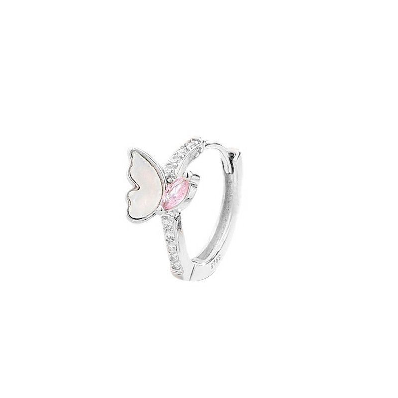 Fashion One Right Ear Shell Butterfly Earring Copper Diamond Butterfly Earrings (single)