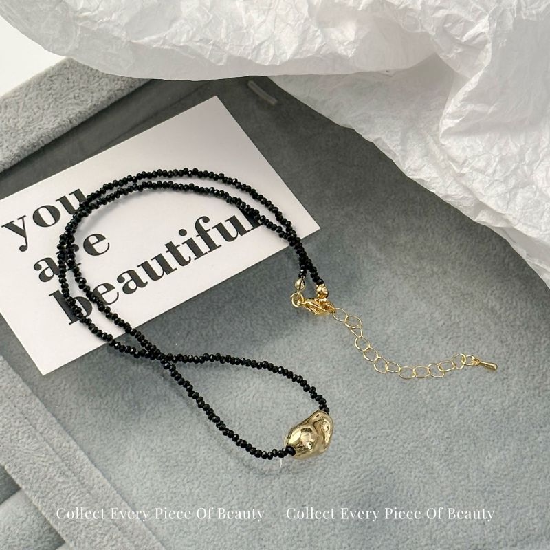 Fashion Gold Model Crystal Beaded Shaped Necklace