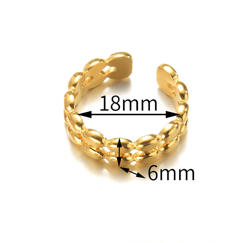 Fashion 4# Stainless Steel Gold Plated Geometric Ring