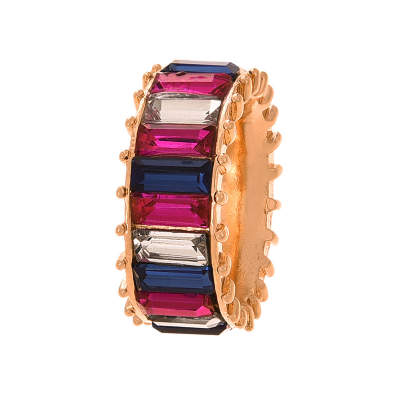 Fashion Color Alloy Diamond Round Ring