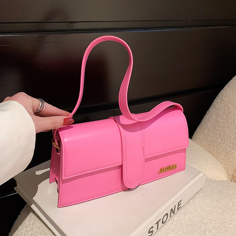 Fashion Pink Pu Flip Shoulder Bag