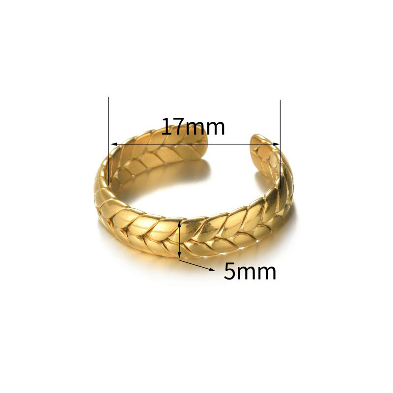 Fashion Gold Stainless Steel Wheat Ear Ring