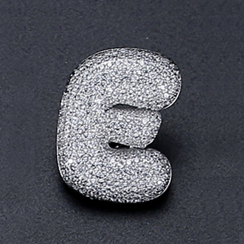 Fashion E Copper And Diamond 26 Letter Brooch