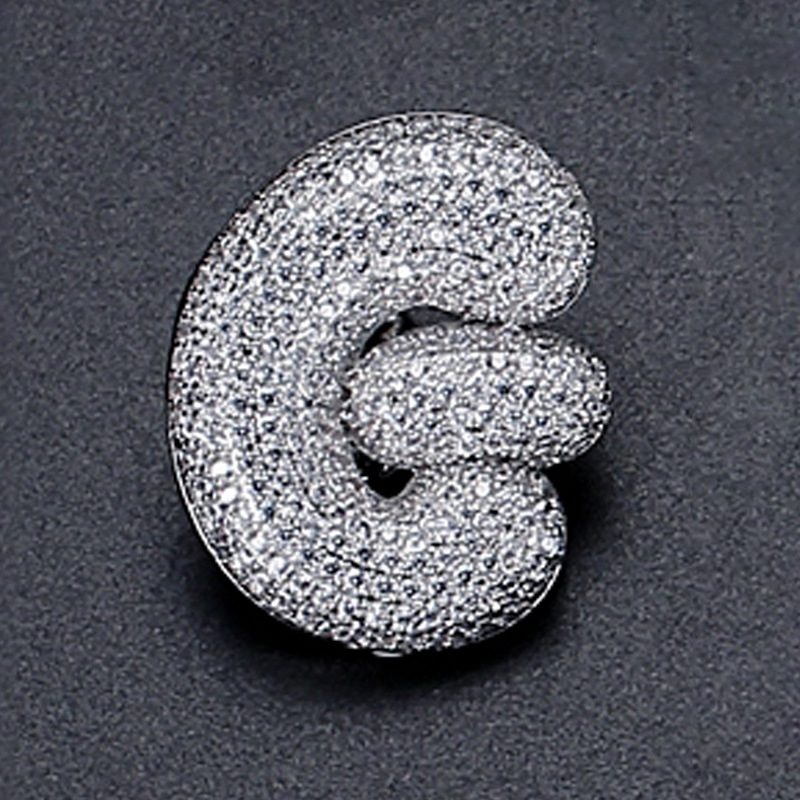 Fashion G Copper And Diamond 26 Letter Brooch
