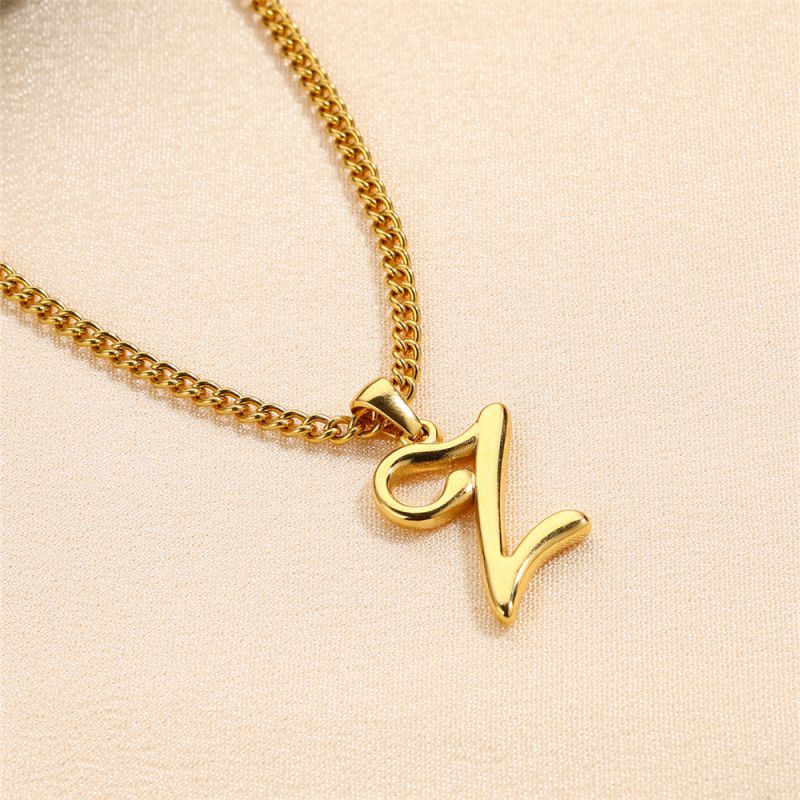 Fashion Letter Z (pendant Only) Stainless Steel Geometric 26 Letters Pendant