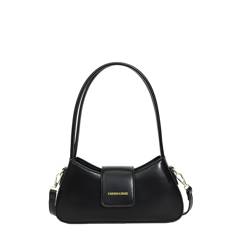 Fashion Black Pu Large Capacity Shoulder Crossbody Bag