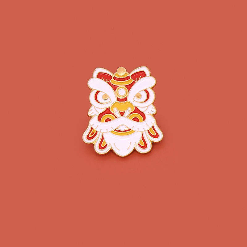 Fashion Golden Horned Lion Alloy Lion Dance Brooch