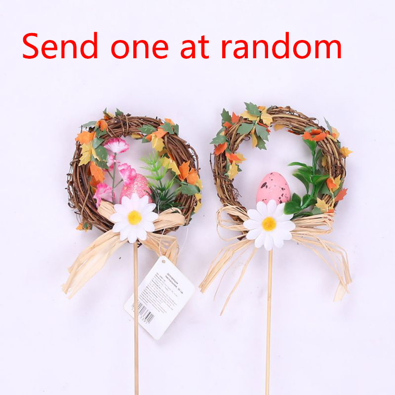 Fashion Pink Eggs (one Price) Rattan Easter Egg Garland Insert