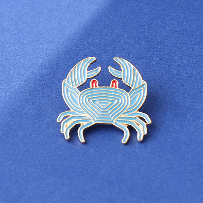 Fashion Blue Crab Alloy Crab Brooch