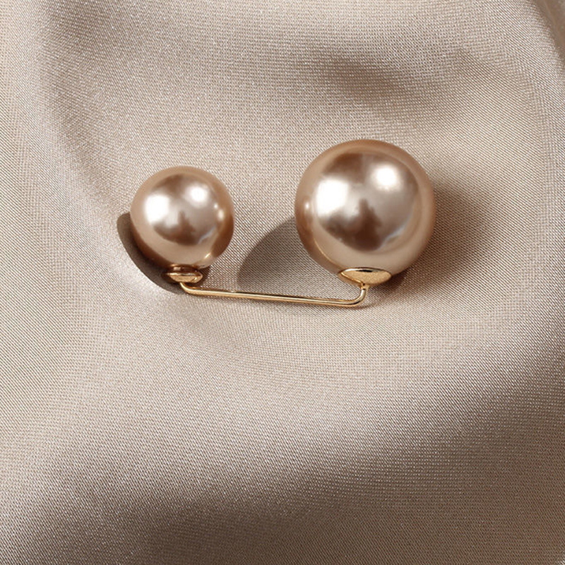 Fashion Right Angle Champagne Color Large Alloy Geometric Pearl Waist Pin