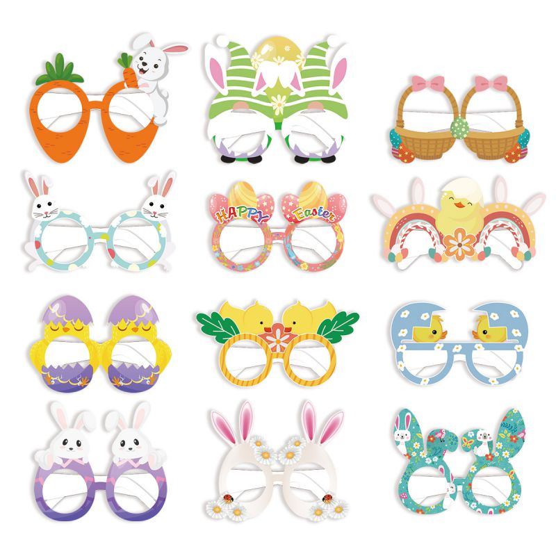 Fashion Easter Glasses Geometric Bunny Egg Glasses Frames