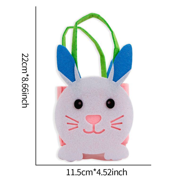 Fashion White Rabbit Model Fabric Felt Bunny Egg Chick Candy Bag