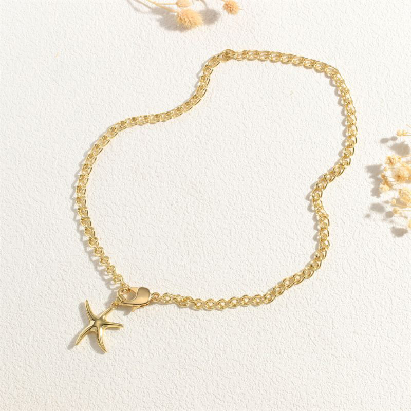 Fashion Starfish Copper Hollow Starfish Necklace