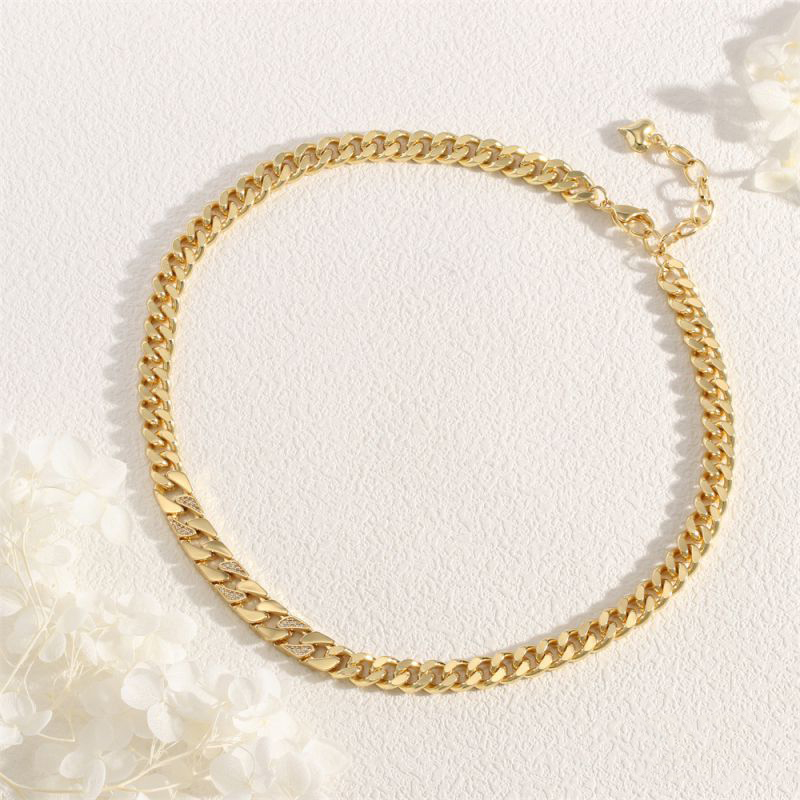 Fashion Necklace Copper Diamond Chain Necklace