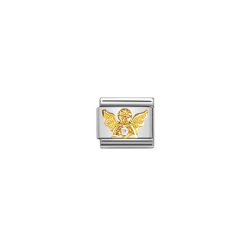 Fashion Sh Angel Wings-gold Stainless Steel Geometric Bracelet Module