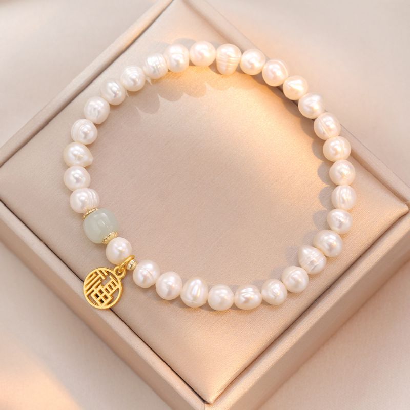 Fashion Gold Pearl Beaded Lucky Bracelet