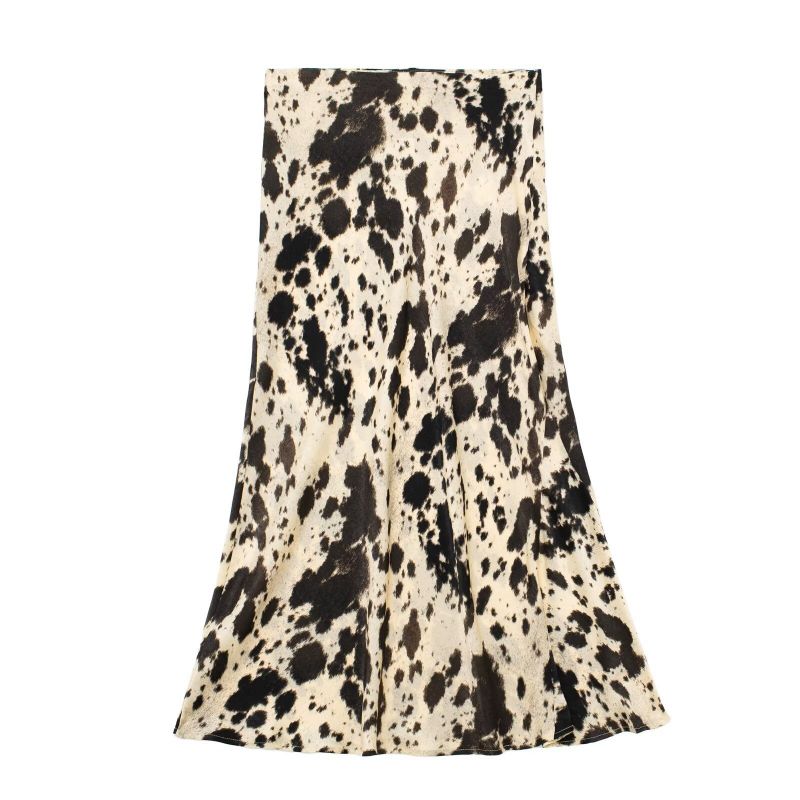 Fashion Color Chiffon Leopard Print Skirt