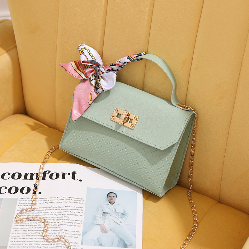 Fashion Green Pu Diamond Lock Crossbody Bag