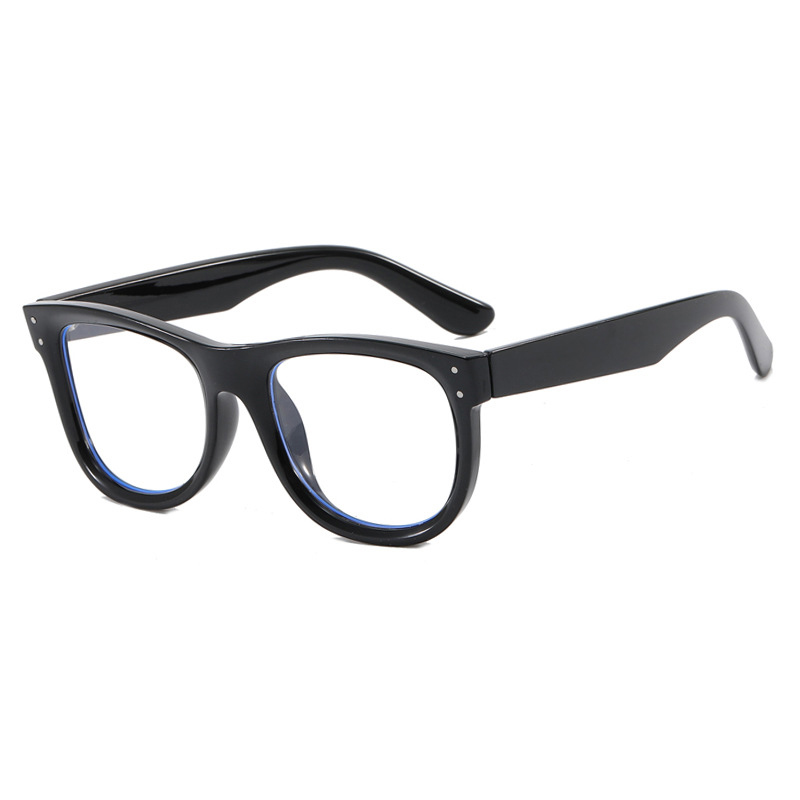 Fashion Black Frame White Film Rice Nail Large Frame Sunglasses