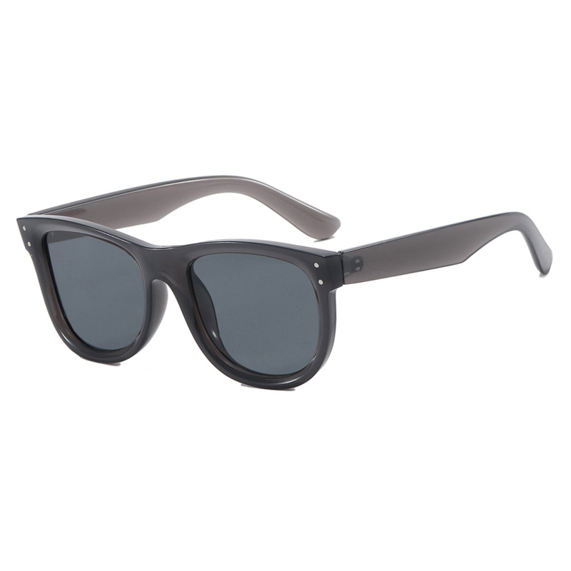 Fashion Gray Frame Gray Piece Rice Nail Large Frame Sunglasses