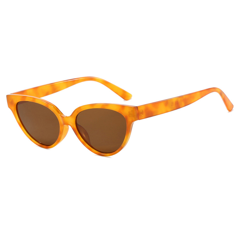 Fashion Jelly Yellow Bean Curd Tea Slices Cat Eye Small Frame Sunglasses