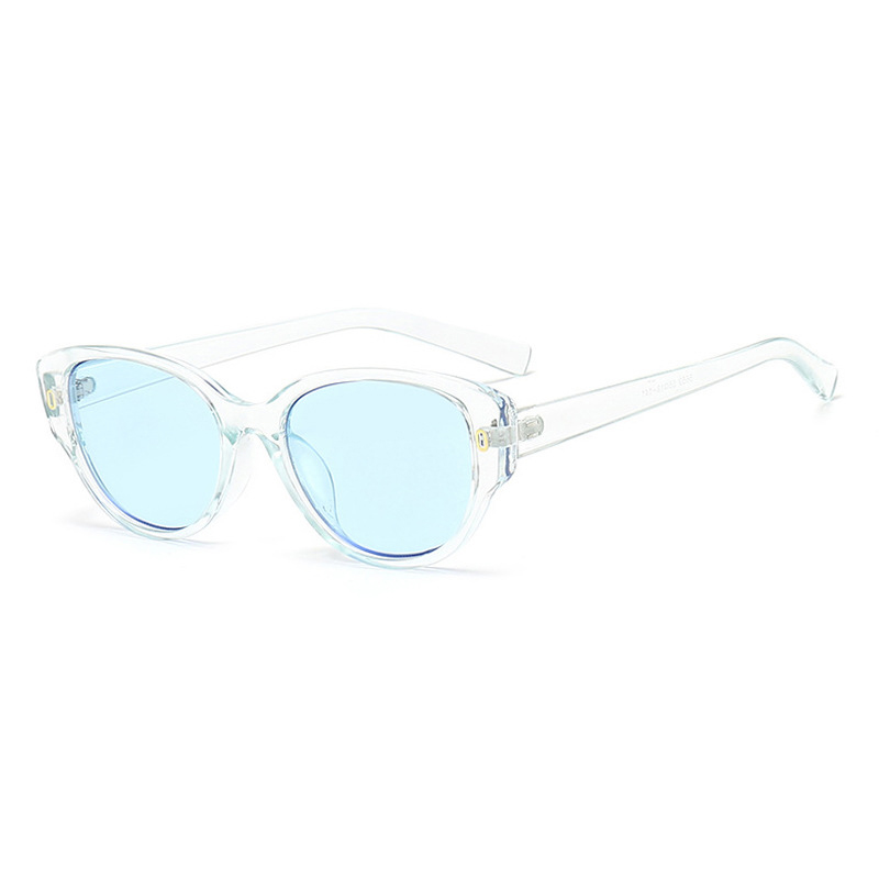 Fashion Light Blue Film Cat Eye Small Frame Sunglasses