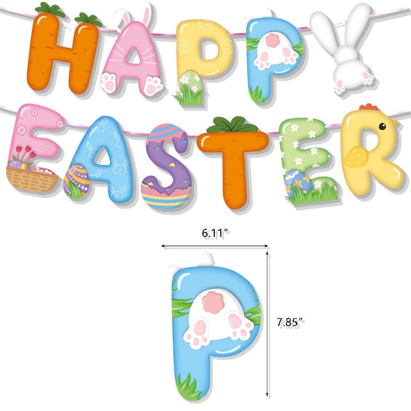 Fashion Alien Easter Flag Easter Egg Bunny Alphabet Flag