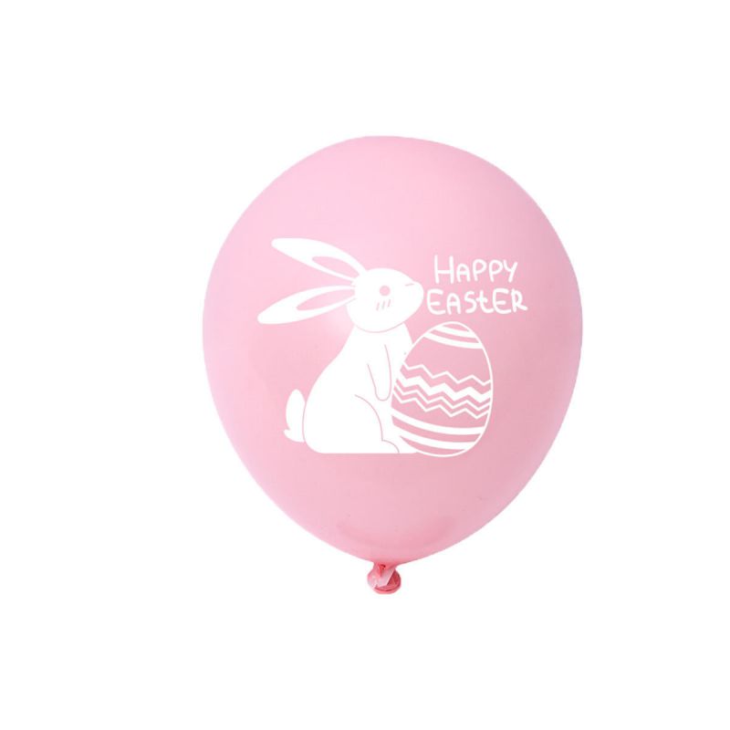 Fashion Pink Rabbit Easter Egg Print Latex Balloon
