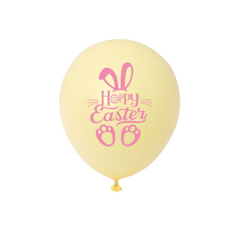 Fashion Yellow Rabbit Easter Egg Print Latex Balloon