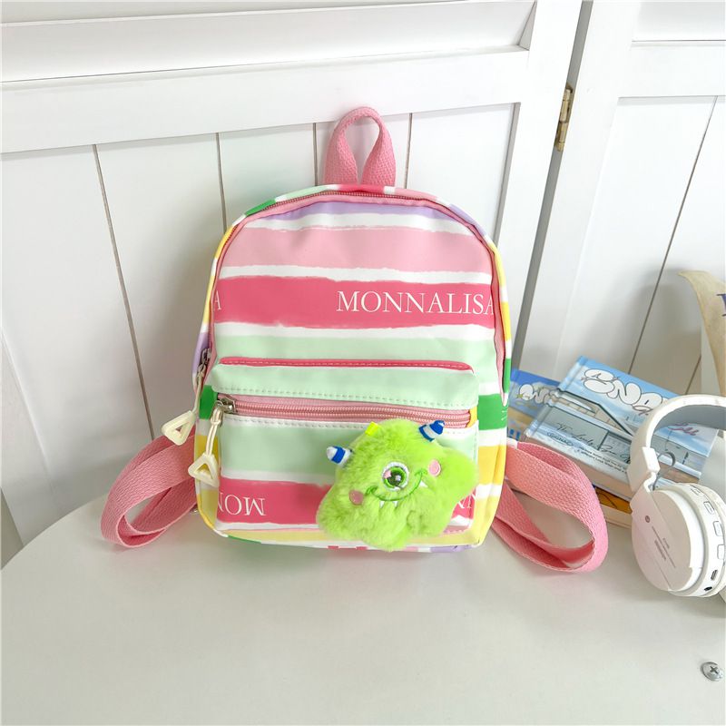 Fashion Gouache Stripes Nylon Printed Children's Backpack