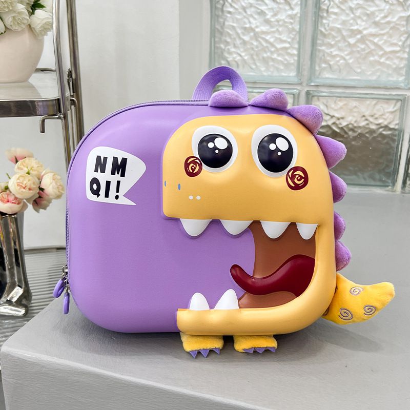 Fashion Purple Little Dinosaur Eggshell Cartoon Children's Backpack